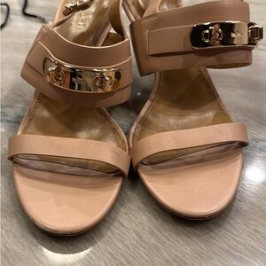 Coach Tan Sandals with Gold Buckles